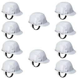 Super Safety pack of 10 Premium Quality White Construction Helmet For Industrial Use