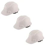 Heavy Duty Pack of 3 Ratchet Safety Helmet, White Colour, Hard Hat For Construction and Industrial Work