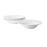 White Melamine Rim Soup/ Pasta Plate, 9 inch Dish, 4-Pieces for Restaurant, Catering & Outdoor Dining