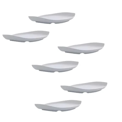 White Melamine Rim Twist Platter, 11.5 inch Size, 6-Pieces for Restaurant, Catering & Outdoor Dining