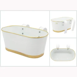 Hanging Flower Pots for Garden, 12 inch Oval Balcony Railing Planter with Detachable Handle (Pack of 2)