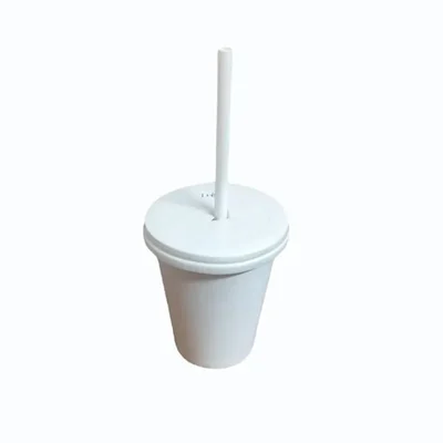100 Pcs, 360ml White Paper Cup with Flat Lid for Coffee, Tea Servings and Takeaway