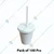 100 Pcs, 360ml White Paper Cup with Flat Lid for Coffee, Tea Servings and Takeaway