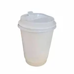 100 Pcs, 360ml White Double Walled Paper Cup With Lid for Coffee, Tea Servings and Takeaway