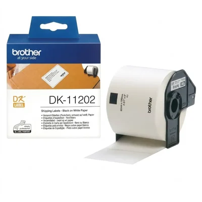 Brothers DK-11202 Direct Thermal 62mmx100mm White Mailing Shipping Labels for QL Printers Drop-In Die-Cut Paper Tape 300pcs