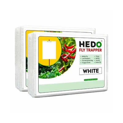 HEDO Eco A5 Size White Sticky Trap | Double Sided High Tack Glue Sheets for Sucking Pest Control Against Flower Thrips(Pack-2 (50 Pcs))
