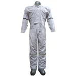 SSBENGALY White Terry Cotton Men Coverall Boiler Suit, Full Sleeve Safety Uniform With Reflectors (Size : XXL)