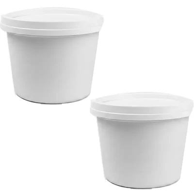 500ml x 500pcs White Disposable Paper Tubs with Lid, 300 GSM for Picnic, Travel, Food Truck