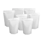 600gm, 17x24 cm White Kraft Paper Pouch With Ziplock and Aluminum lining Inside for Packaging Dry Fruits and Spices