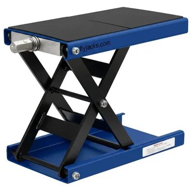 Flyjack 13Kg Wide Deck Center Scissor Jack for Heavy Duty Motorcycle Lifting, Broad Wobble-Free 16x9" Platform