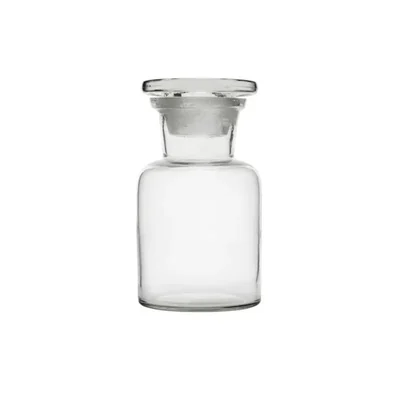 Cometek 60ml Wide Neck Glass Reagent Bottle with Stopper for Lab