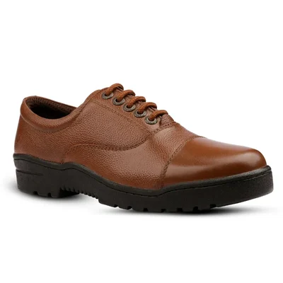 WildFoot Unisex Police Formals Tan Lace up Shoes Lace Up For Men(Size-6)