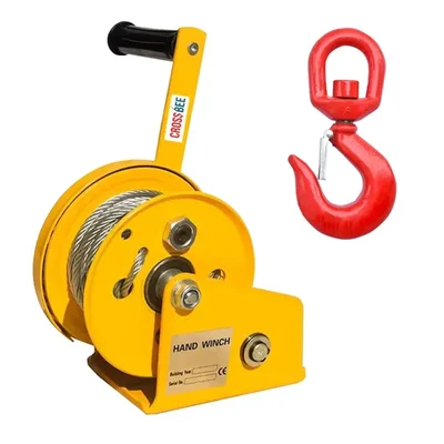Crossbee Manual Hand Winch With Automatic Locking System,10 Meter Galvanized Wire Rope & Swivel Eye Hook(Capacity-1200 lbs)