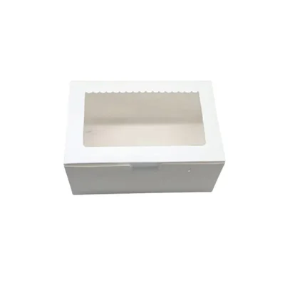 100 Pcs, 9x6x4 Window 350 GSM Cupcake Box with Insert For 4 Cupcakes, Brownies, Bakery Products