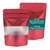 50 Pcs, Red Color Reusable Polyester Stand Up Pouches with Transparent Window(Capacity-250 gm)