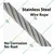 Heavy Duty Premium Quality Stainless Steel SS304 Wire Rope(Size-1 mm,Wire Rope Length-50 Meter)