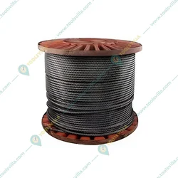 Premium Quality 6 x 36 mm Ungalvanized FMC Wire Rope , Mild Steel & Grade -MS 1770(Size-8 mm,Wire Rope Length-50 Meter)