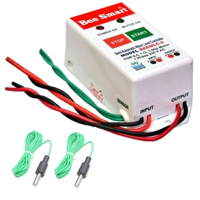 Bee Smart Semi-Automatic Water Level Controller Manual ON Auto-OFF, 0-1.5 HP 30A Relay Use (BEEWLC-2) - 1 Year Warranty