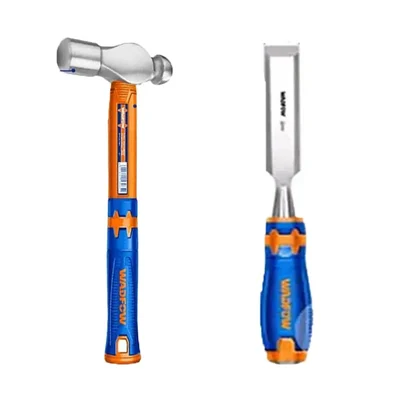 Wadfow Hand Tools Combo of Wood Chisel (WWC1212) with Carbon Steel Ball Pein Hammer (WHM5324)