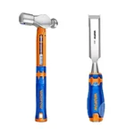 Wadfow Hand Tools Combo of Wood Chisel (WWC1212) with Carbon Steel Ball Pein Hammer (WHM5324)