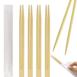 DEERA 100 Pcs, 8 Inch Natural Wooden Chopstick with Individual Paper Packaging