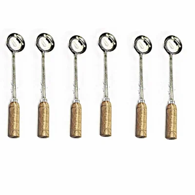 Mira Steel 9 No Ladle with 7 Inch Dia and Wooden Handle ( Pack of 6)