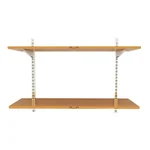 Alija 24 x 35 x 11 Inch 2 Wooden Shelves Slotted Channel & Adjustable Multipurpose Rack With Accessories