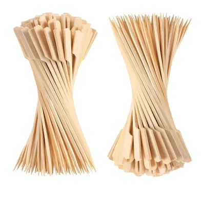 500 Pcs, 4 Inch Wooden Gun Stick Skewers for Kababs, Fruits, and Starters