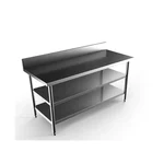 Vinayak Machines SS 44 X 24 X 34 Inches +4 Inch Backsplash and Two Under Shelves Kitchen Working Table