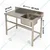 45x24X32 inch Working Table with Sink and Backsplash For Kitchen, Hotel, Hospital