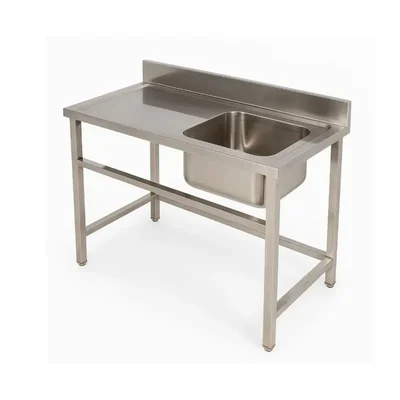 45x24X32 inch Working Table with Sink and Backsplash For Kitchen, Hotel, Hospital