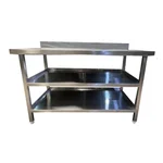 Stainless Steel 48x24 Inch (4ftx2ft)+6 Inch Work Table Backsplash With 2 Undershelves