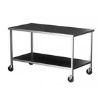 44x24x34 Stainless Steel Work Table With Under Shelf and Wheels For Commercial Kitchens, Hospitals, Bakeries