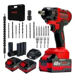 RUTH 48V 4-In-1 Cordless BL Impact Wrench/Driver Drill With Battery, Charger & Accessories, Max. Torque 450 Nm (RTCIWK 1)