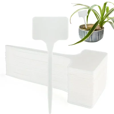 Ecofynd 25Pcs Plastic T-Type Writable Plant Tags/Labels for Gardening (PM001-025)