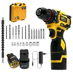 XLNT 10mm 18V BL Cordless F/R Function & Variable Speed Drill Driver With Battery-Charger & Accessories Set, 0-1500 RPM (XTCDK7518)