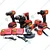 XLNT 21V Li-Ion Cordless Rotary Hammer, Angle Grinder, Impact Wrench & Electric Drill Combo Kit With Accessories