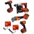 XLNT 21V Li-Ion Cordless Rotary Hammer, Angle Grinder, Impact Wrench & Electric Drill Combo Kit With Accessories