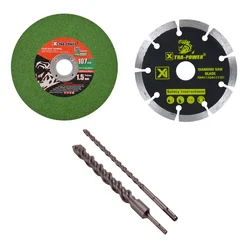 Xtra Power Hammer Drill Bit, Marble Cutting Blade & Cut-Off-Wheel Combo For Construction Purpose Uses