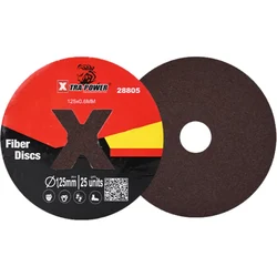 Xtra Power 125mm (5") Fiber Disc For Various Metal Working Applications, Including Grinding, Blending & Weld Removal - Pack Of 30