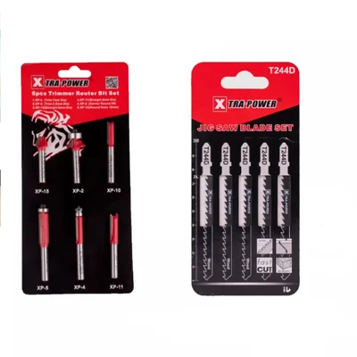 Xtra Power 6 Pcs Wood Trimmer Bit Set & 5 Pcs Jig Saw Blade Set Combo
