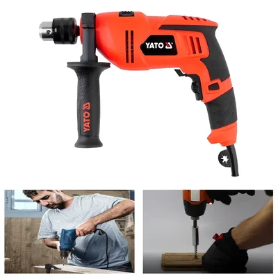 YATO 13 mm 710 W Forward/Reverse Function Impact Drill Machine, 2300 RPM (YT-82033)