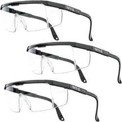 YATO (YT-7361) Pack of 3 Safety Goggles - Clear, ‎Polycarbonate, ‎Anti Fog For Safety Purposes