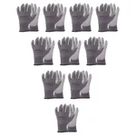 Yato (YT-7472) 10 Pair Safety Gloves - Grey Polyurethane, Nylon Liner, Cut Resistant for Industrial Work