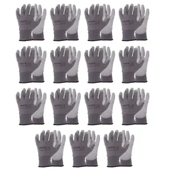 Yato (YT-7472) 15 Pair Safety Gloves - Grey Polyurethane, Nylon Liner, Cut Resistant for Industrial Work