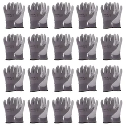 Yato (YT-7472) 20 Pair Safety Gloves - Grey Polyurethane, Nylon Liner, Cut Resistant for Industrial Work