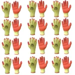 Delight 12 Pair Large Size Yellow Cotton Orange Latex Coated Gloves (MLPN53-YO)