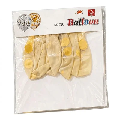 Pack of 10, 20, 30, 40, 50 Yellow Dotted Confetti Balloons Pack 5 Pcs/pack Party Decoration Anniversary Birthday(Pack-10 pcs)
