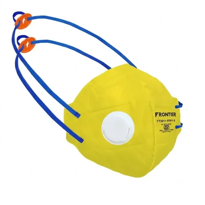 KARAM FT361(P1)+ FFP1 Yellow Face Mask | Dust Protection | Exhalation Valve | Adjustable Head Straps | 100 Pcs Pack