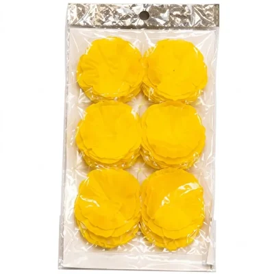 Pack of 10, 20, 50, 70, 100 Artificial Yellow Flower Garland Disc Components for Party Decoration Lightweight Reusable(Pack-10 pcs)